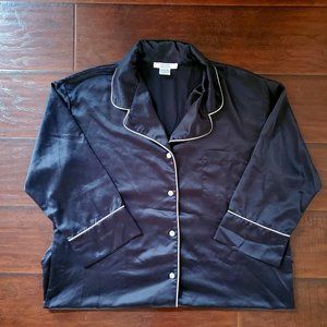 NATORI Black Satin Sleep Shirt